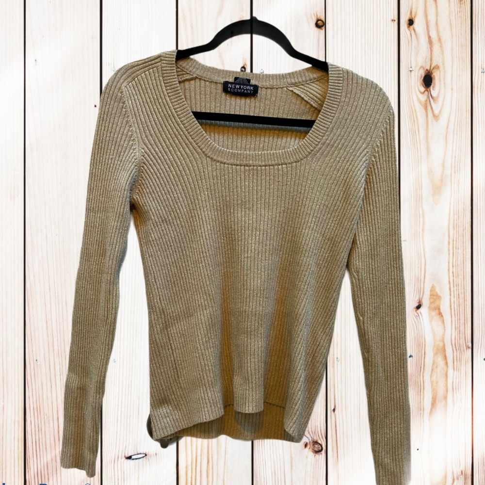 New York and Co Gold Sweater- Large